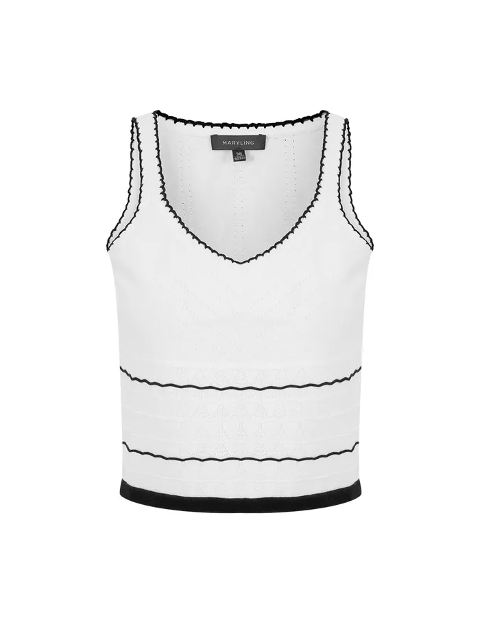 MARYLING Vest Black And White Hit Colour Knitted Camisole Mix 8211 Women MARYLING Vest Black And White Hit Colour Knitted Camisole Mix 8211 Women