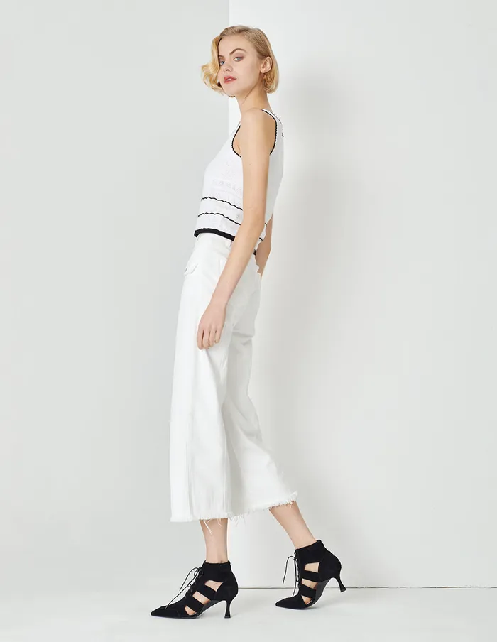 MARYLING Vest Black And White Hit Colour Knitted Camisole Mix 8211 Women MARYLING Vest Black And White Hit Colour Knitted Camisole Mix 8211 Women