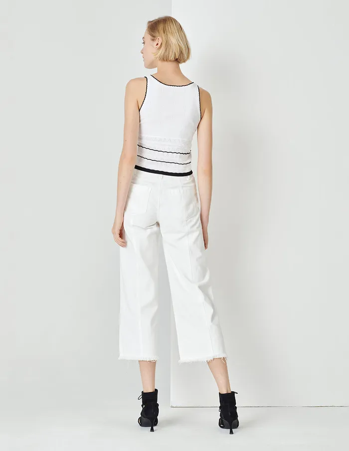 MARYLING Vest Black And White Hit Colour Knitted Camisole Mix 8211 Women MARYLING Vest Black And White Hit Colour Knitted Camisole Mix 8211 Women