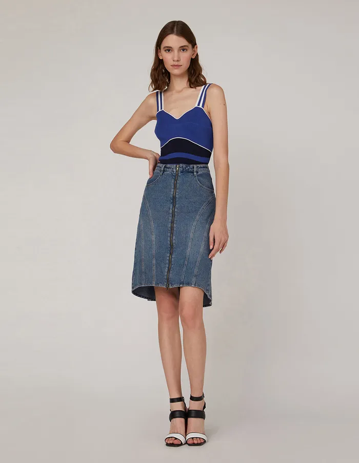 MARYLING Vest Blue White Colour Vneck Vest Mix 8211 Women