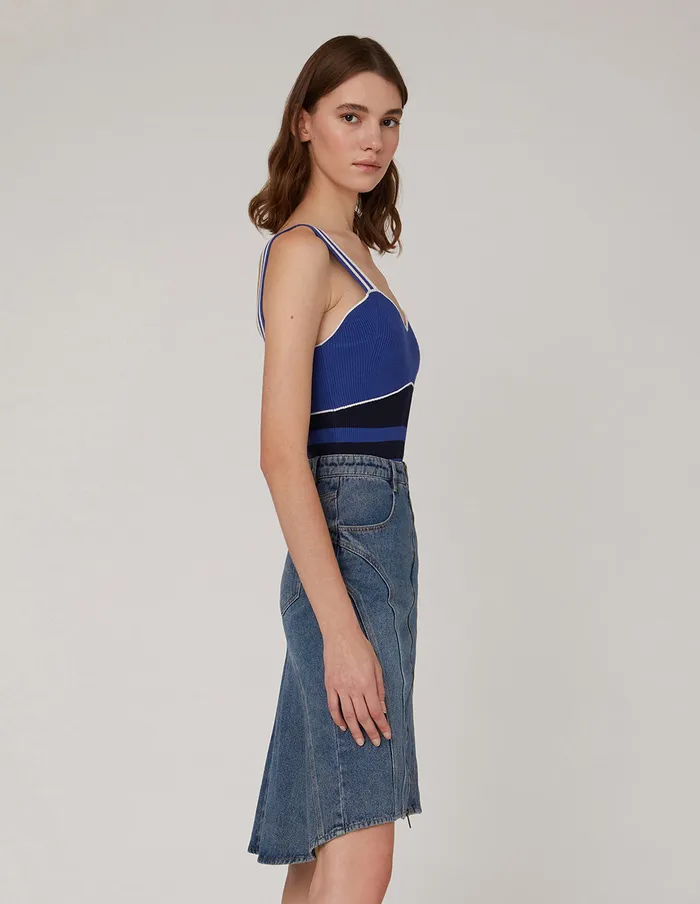 MARYLING Vest Blue White Colour Vneck Vest Mix 8211 Women