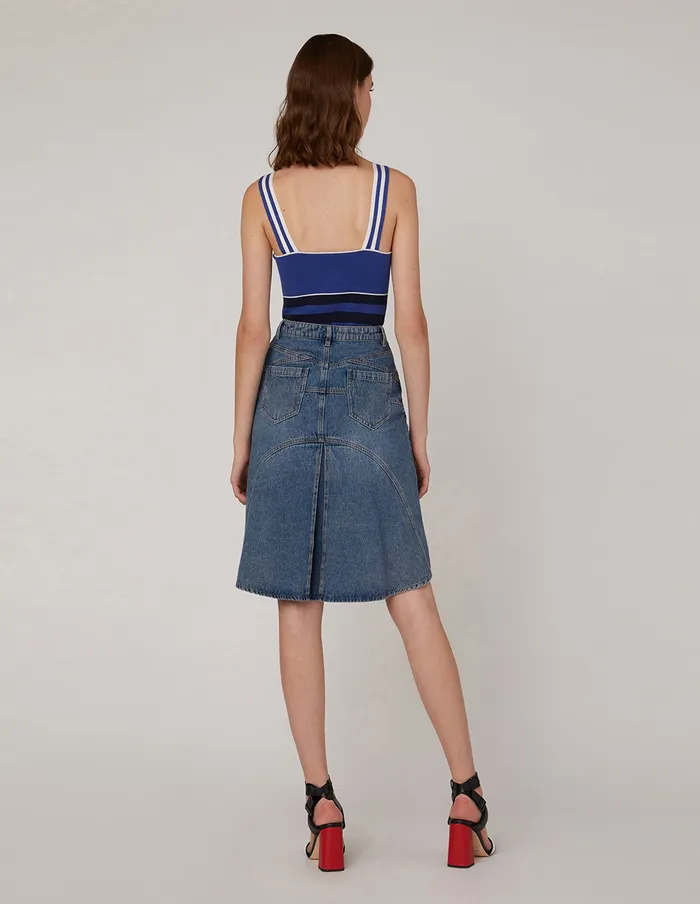 MARYLING Vest Blue White Colour Vneck Vest Mix 8211 Women