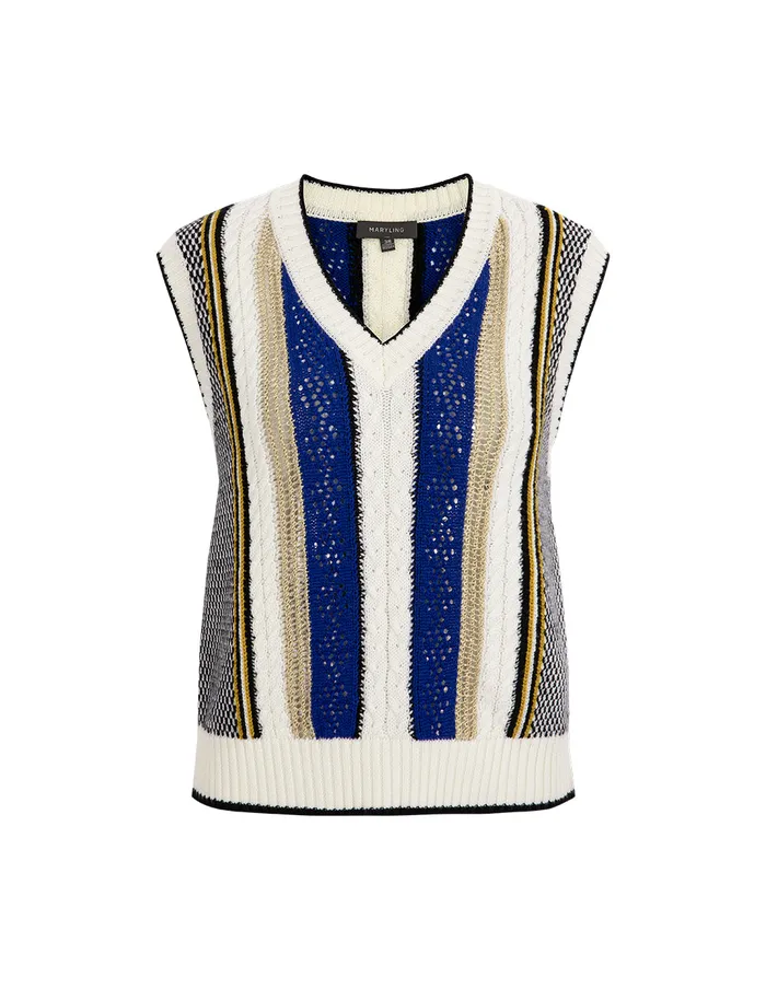 MARYLING Vest Desert Snow Shadow VNeck Wool Knitted Vest Mix 8211 Women