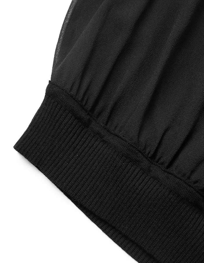 MARYLING Vest Silk Georgette Needlework With Top Black 8211 Women MARYLING Vest Silk Georgette Needlework With Top Black 8211 Women