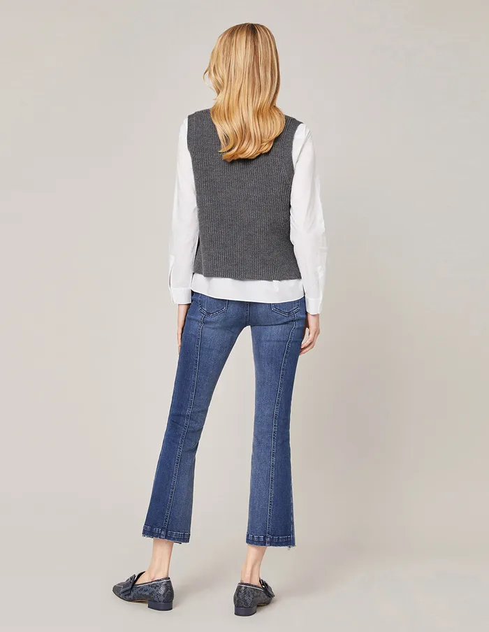 MARYLING Vest VNeck Tassel Knitted Vest Dim Gray 8211 Women MARYLING Vest VNeck Tassel Knitted Vest Dim Gray 8211 Women