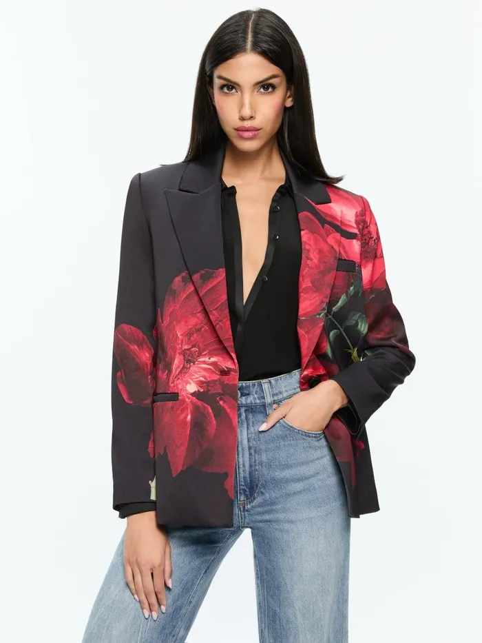 Matching Sets Women Alice Olivia Peony Petals Bright Ruby