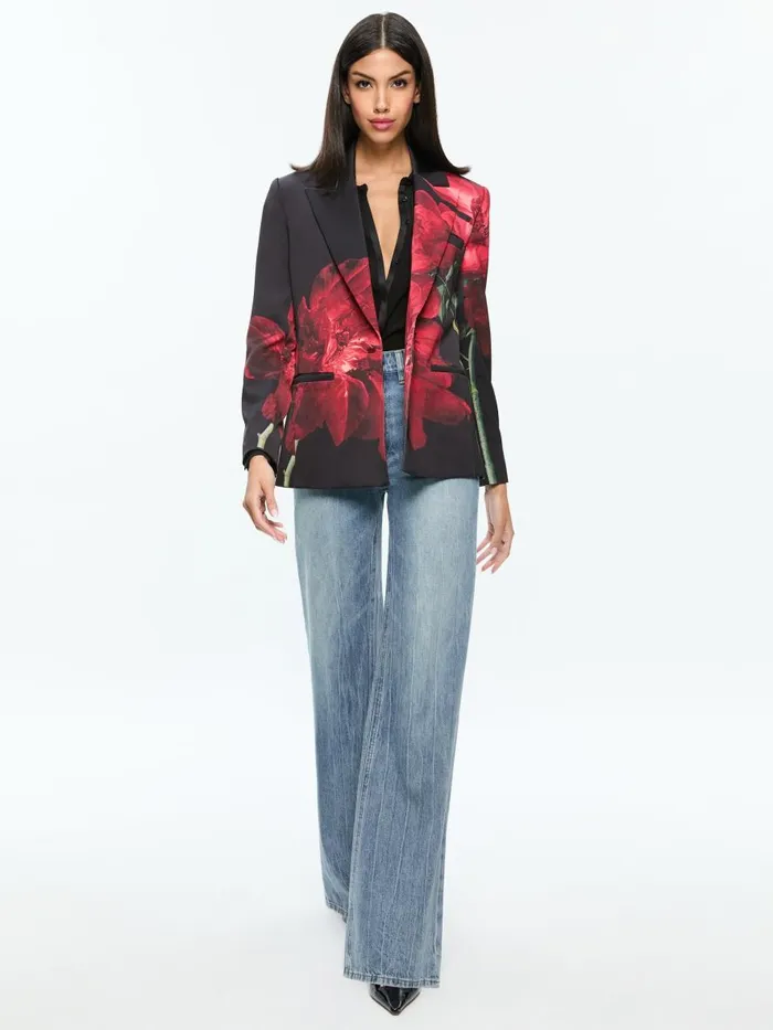 Matching Sets Women Alice Olivia Peony Petals Bright Ruby