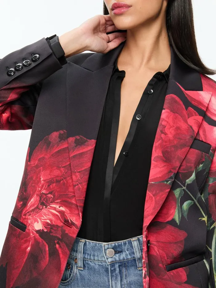 Matching Sets Women Alice Olivia Peony Petals Bright Ruby