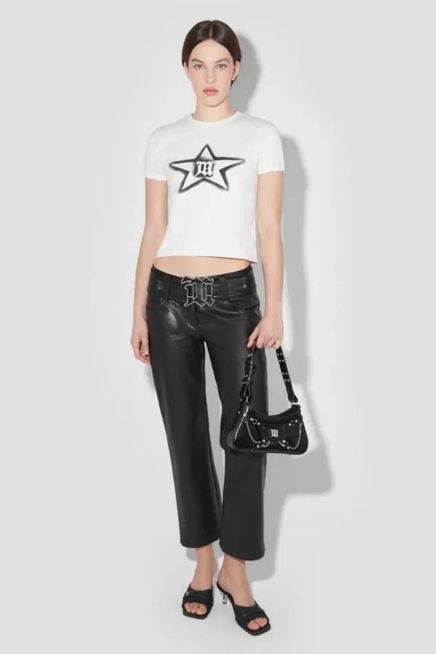 Matte Faux Leather Low Rise Trousers Black Women MISBHV Trousers