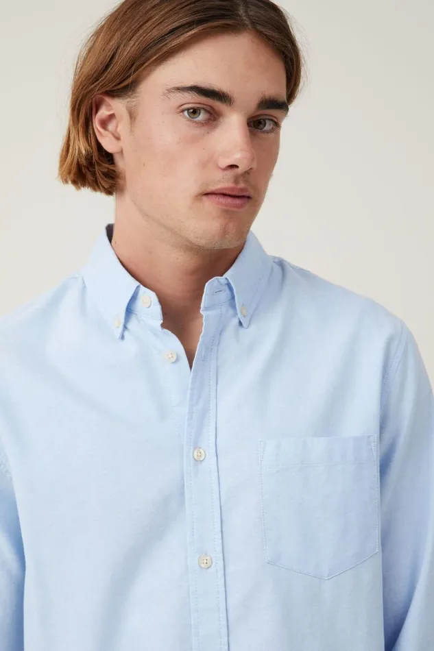 Mayfair Long Sleeve Shirt Preppy Blue Men Cotton On Shirts and Polos Mayfair Long Sleeve Shirt Preppy Blue Men Cotton On Shirts and Polos
