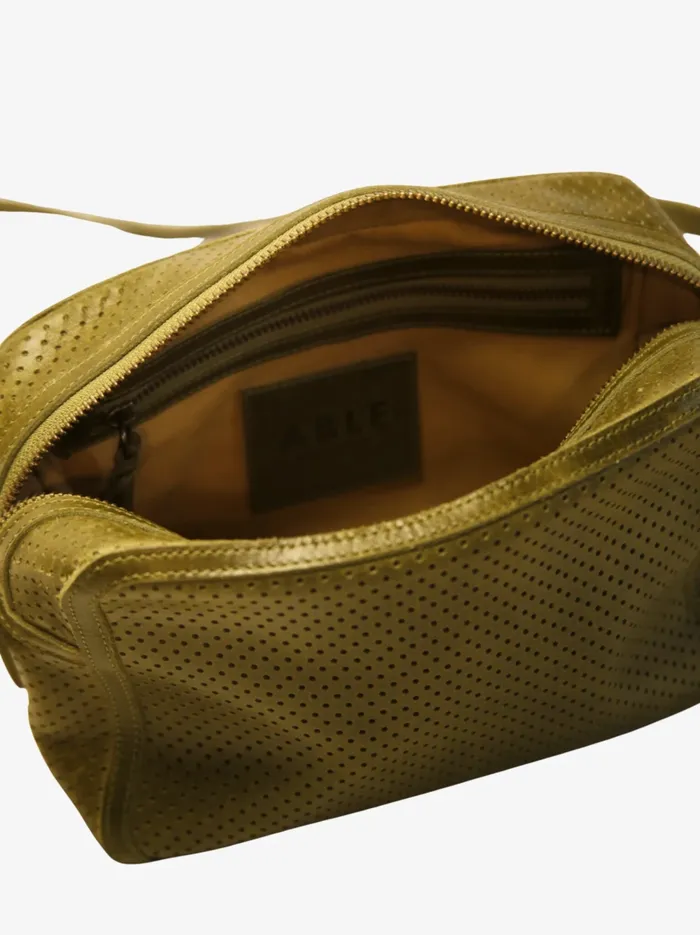 Medium Perforated Zipper Crossbody Perforated Cognac Crossbody Bags Able Women