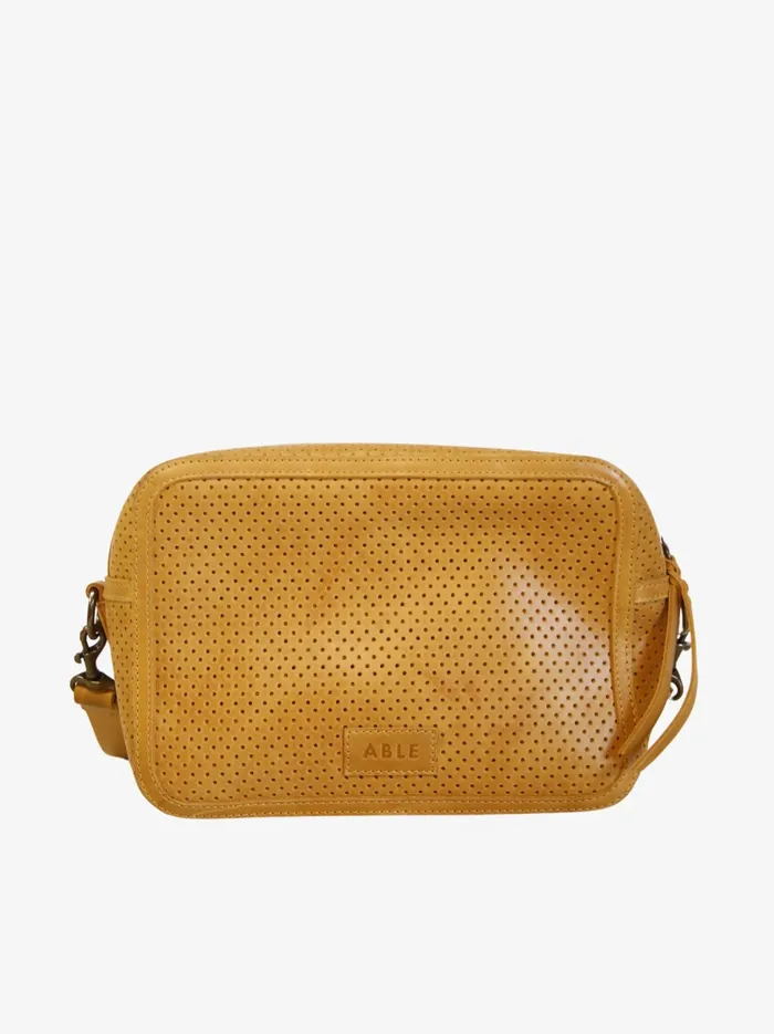 Medium Perforated Zipper Crossbody Perforated Cognac Crossbody Bags Able Women