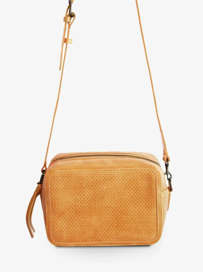 Medium Perforated Zipper Crossbody Perforated Cognac Crossbody Bags Able Women