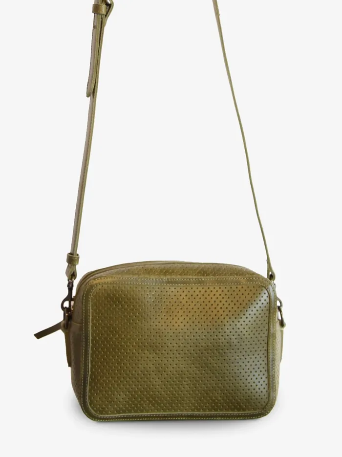 Medium Perforated Zipper Crossbody Perforated Cognac Crossbody Bags Able Women