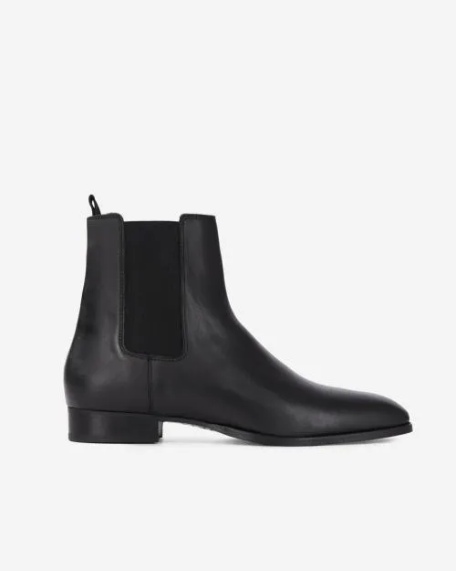 Men Ankle Boots The Kooples Black Leather Chelsea Boots Black