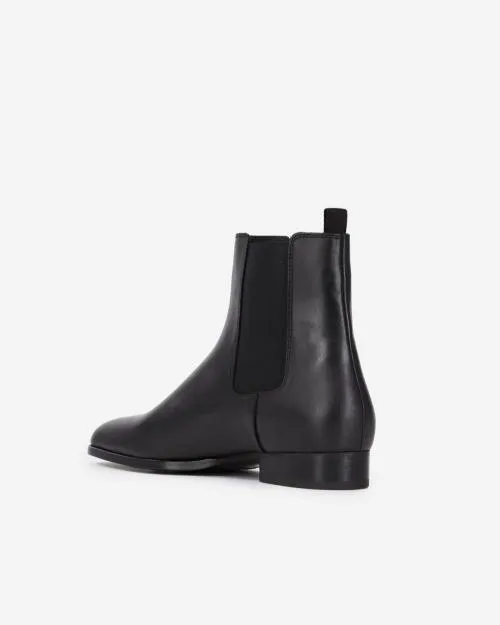 Men Ankle Boots The Kooples Black Leather Chelsea Boots Black