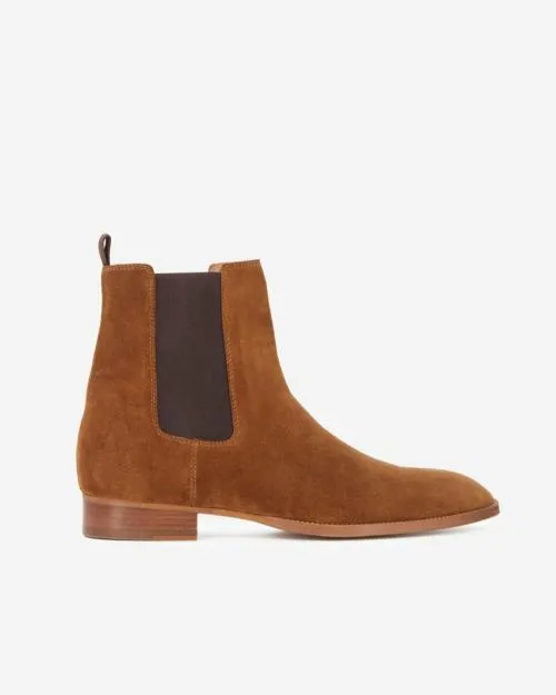 Men Ankle Boots The Kooples Brown Leather Chelsea Boots Brown