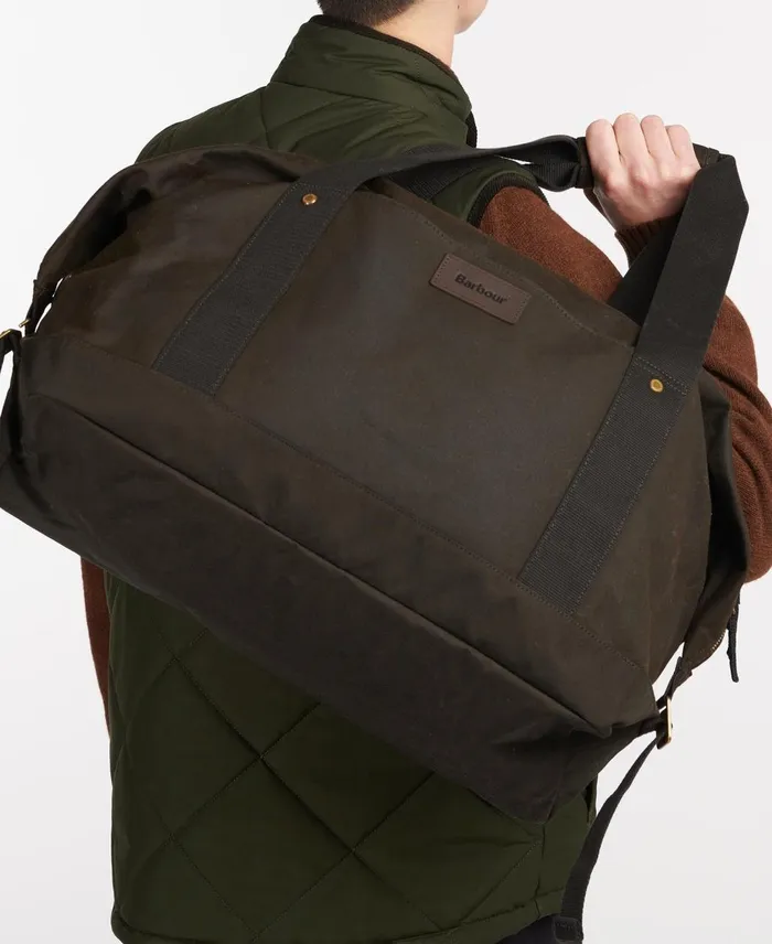 Men Bags and Luggage Barbour Essential Wax Holdall Olive Men Bags and Luggage Barbour Essential Wax Holdall Olive