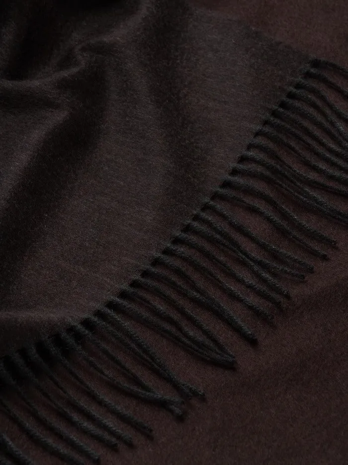 Men Begg X Co Scarves Arran Reversible Oversized Cashmere Scarf Charcoal Chocolate