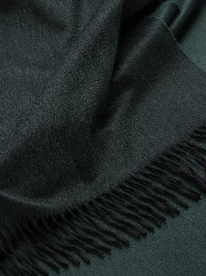 Men Begg X Co Scarves Arran Reversible Oversized Cashmere Scarf Charcoal Spruce
