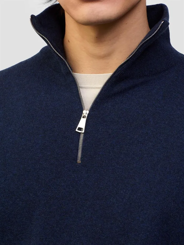 Men Begg X Co Sweaters Heriot Zip Cashmere Sweater Cosmos