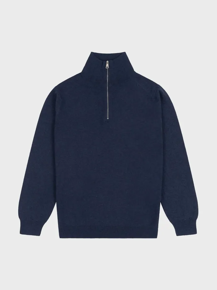 Men Begg X Co Sweaters Heriot Zip Cashmere Sweater Cosmos