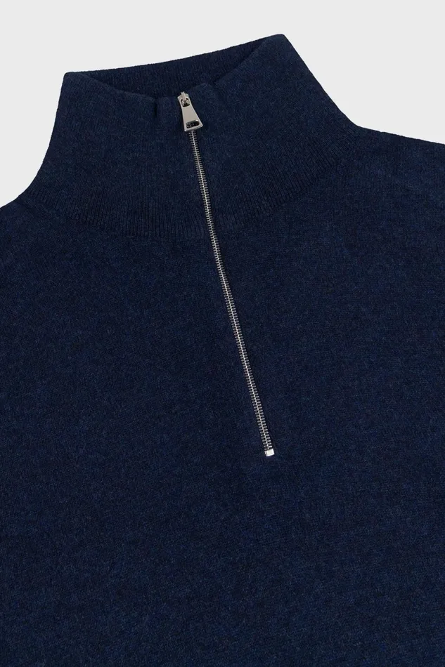 Men Begg X Co Sweaters Heriot Zip Cashmere Sweater Cosmos