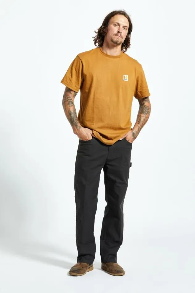 Men Builders Carpenter Stretch Pant Washed Black Brixton Pants