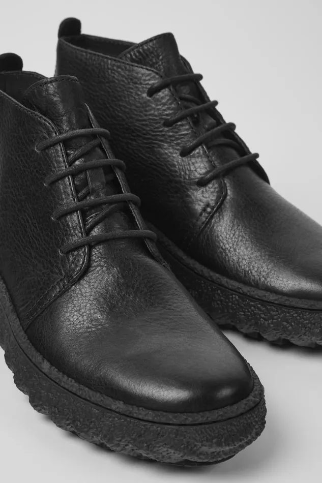 Men Camper Ankle Boots Ground MICHELIN Black Lace Up Ankle Boot