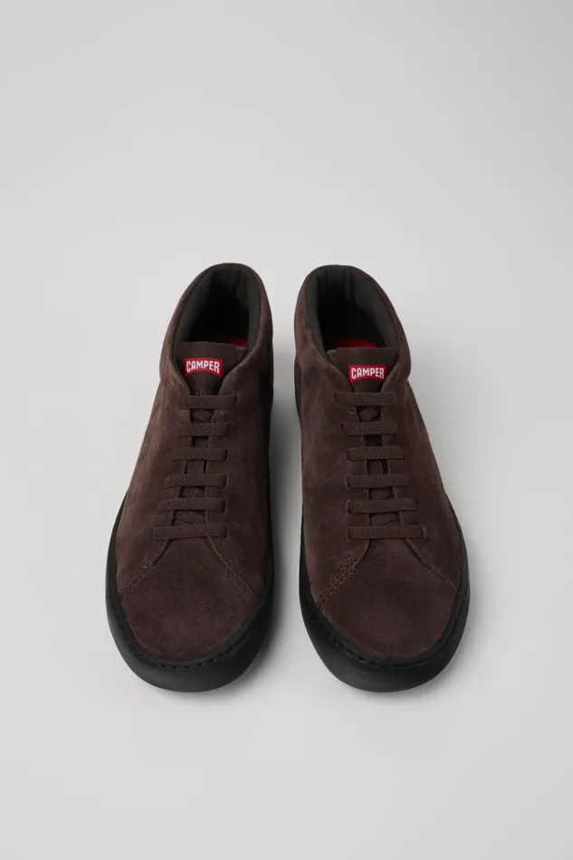 Men Camper Ankle Boots Peu Touring Brown Nubuck Sneakers