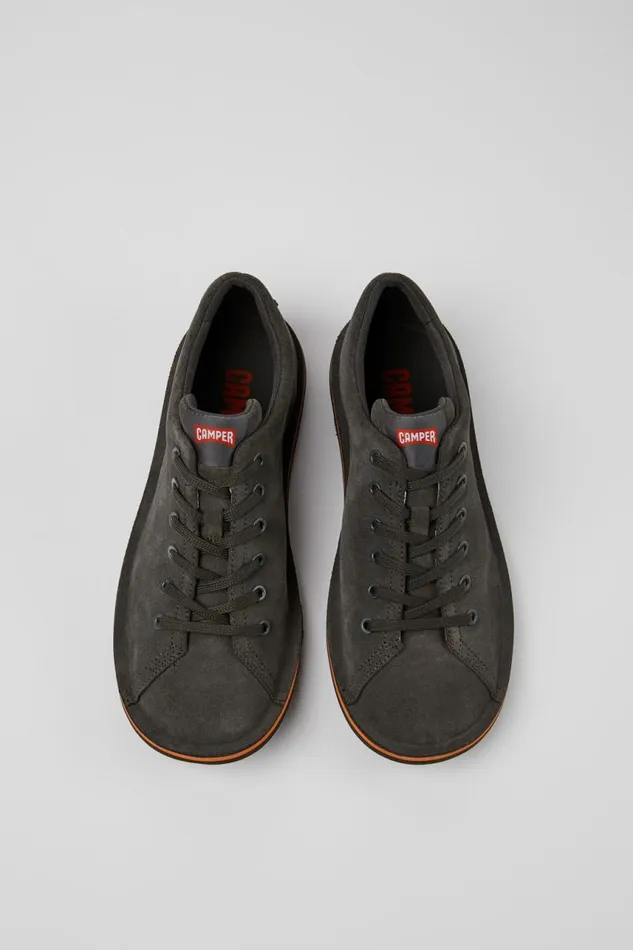 Men Camper Casual Shoes Beetle Dark Gray Nubuck Shoes