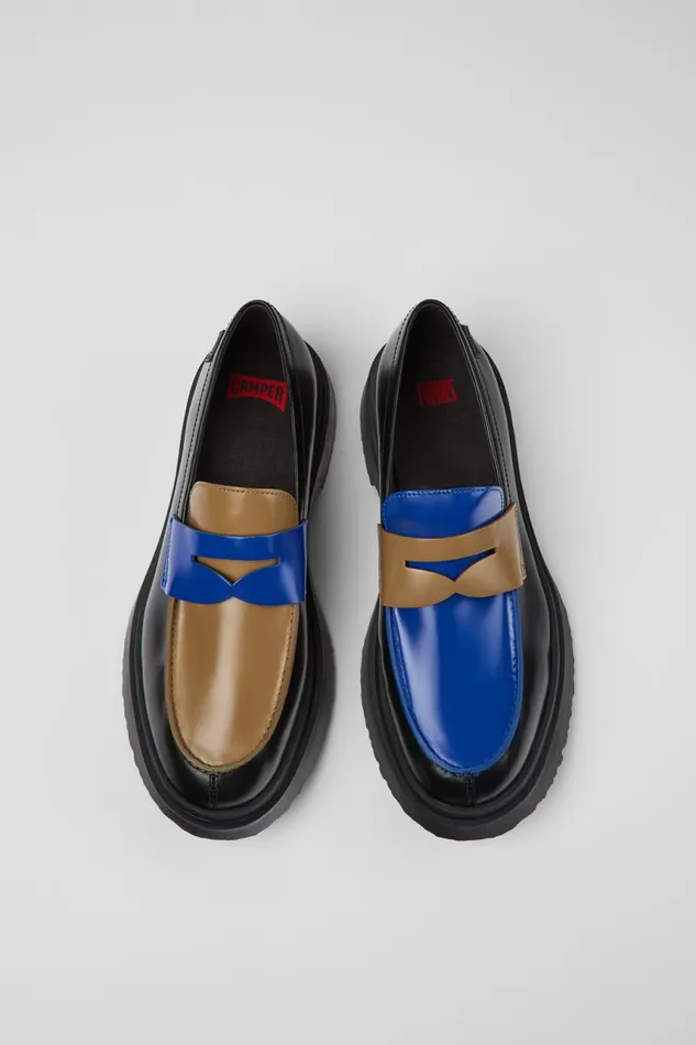 Men Camper Formal Shoes Twins Multicolored Leather Moccasin Men Camper Formal Shoes Twins Multicolored Leather Moccasin