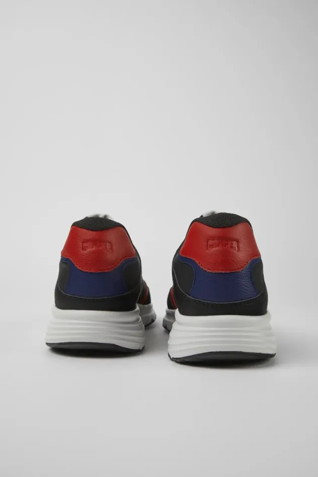 Men Camper Sneakers Drift Black And Red Textile And Leather Sneakers