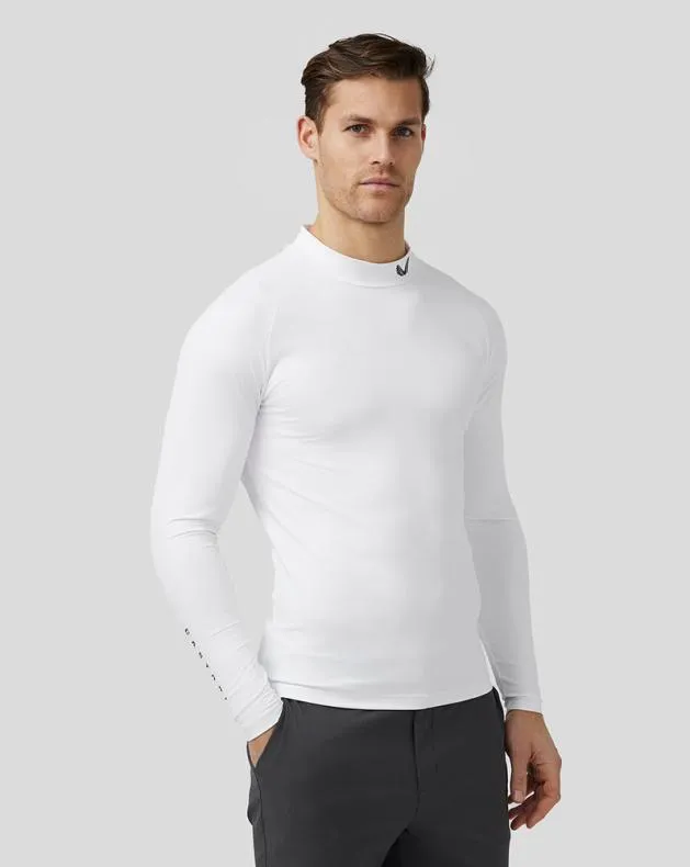 Men Castore Tops Golf Long Sleeve Mock Neck Base Layer 8211 White