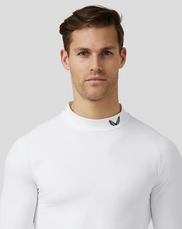 Men Castore Tops Golf Long Sleeve Mock Neck Base Layer 8211 White