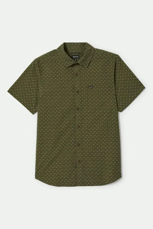Men Charter Print SS Shirt Ivy Greenmicro Floral Brixton Button Ups