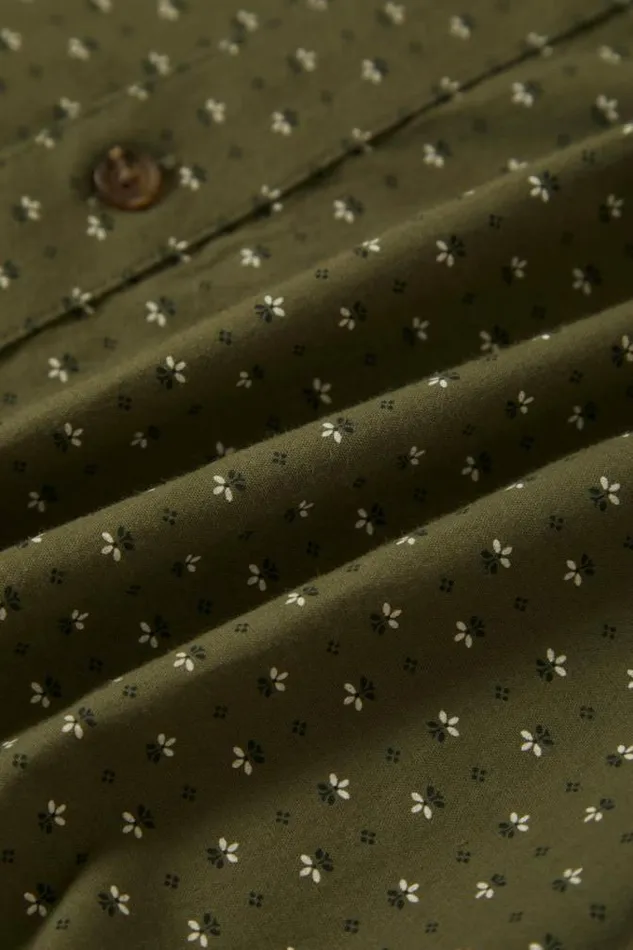 Men Charter Print SS Shirt Ivy Greenmicro Floral Brixton Button Ups