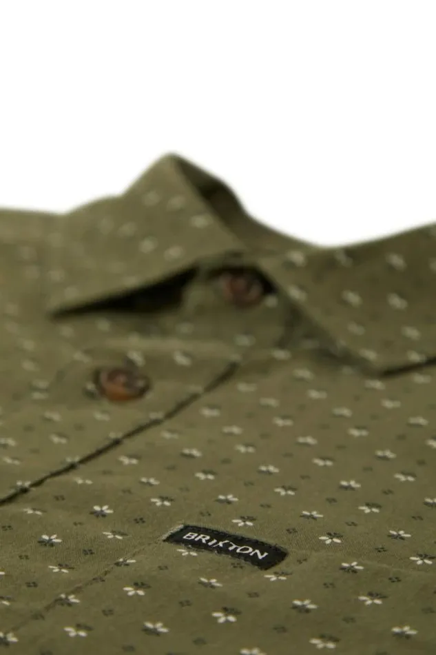 Men Charter Print SS Shirt Ivy Greenmicro Floral Brixton Button Ups