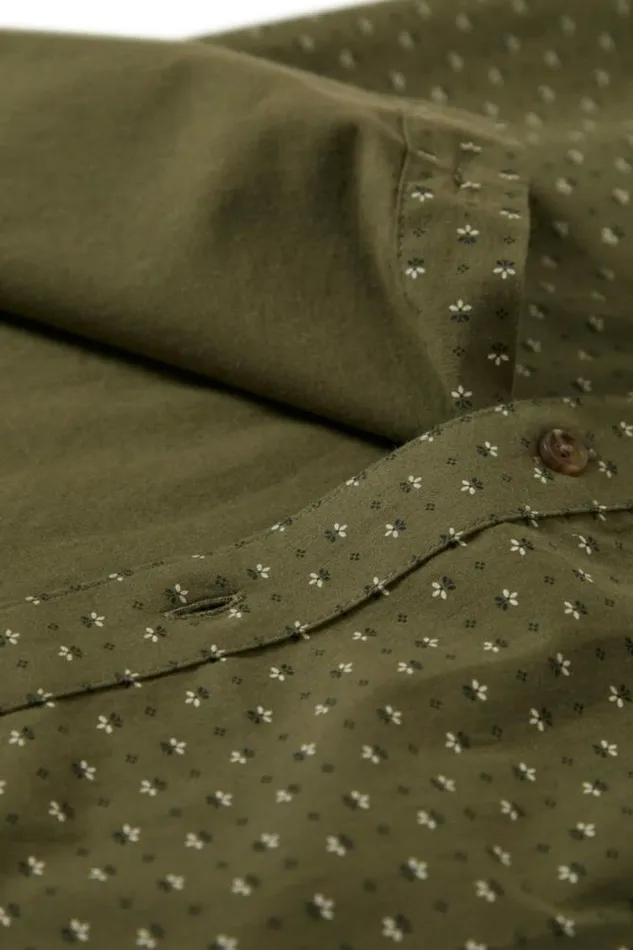 Men Charter Print SS Shirt Ivy Greenmicro Floral Brixton Button Ups