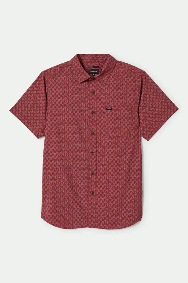 Men Charter Print SS Shirt Rust Redpaisley Brixton Button Ups