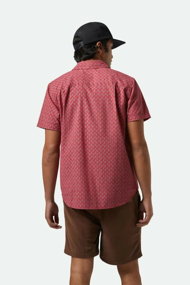 Men Charter Print SS Shirt Rust Redpaisley Brixton Button Ups