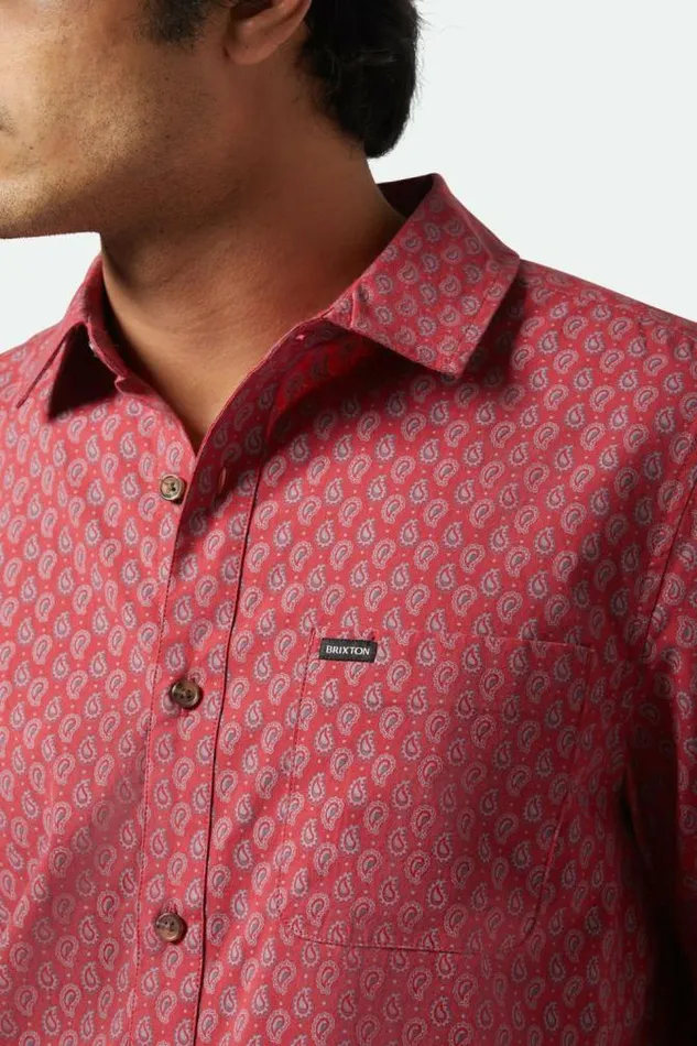 Men Charter Print SS Shirt Rust Redpaisley Brixton Button Ups