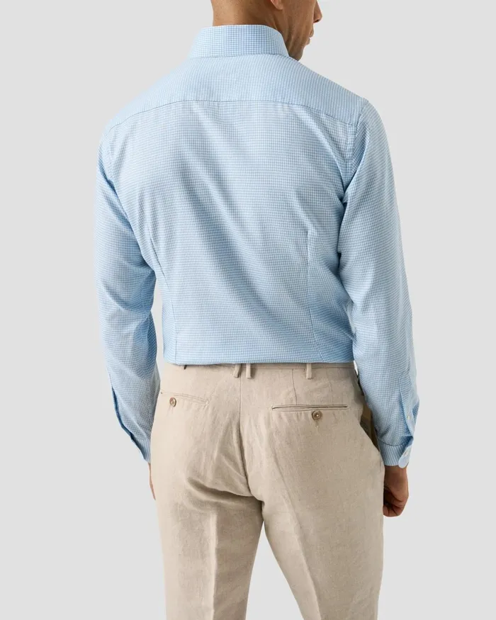 Men Check Signature Oxford Shirt Blue Eton Dress Shirts Men Check Signature Oxford Shirt Blue Eton Dress Shirts