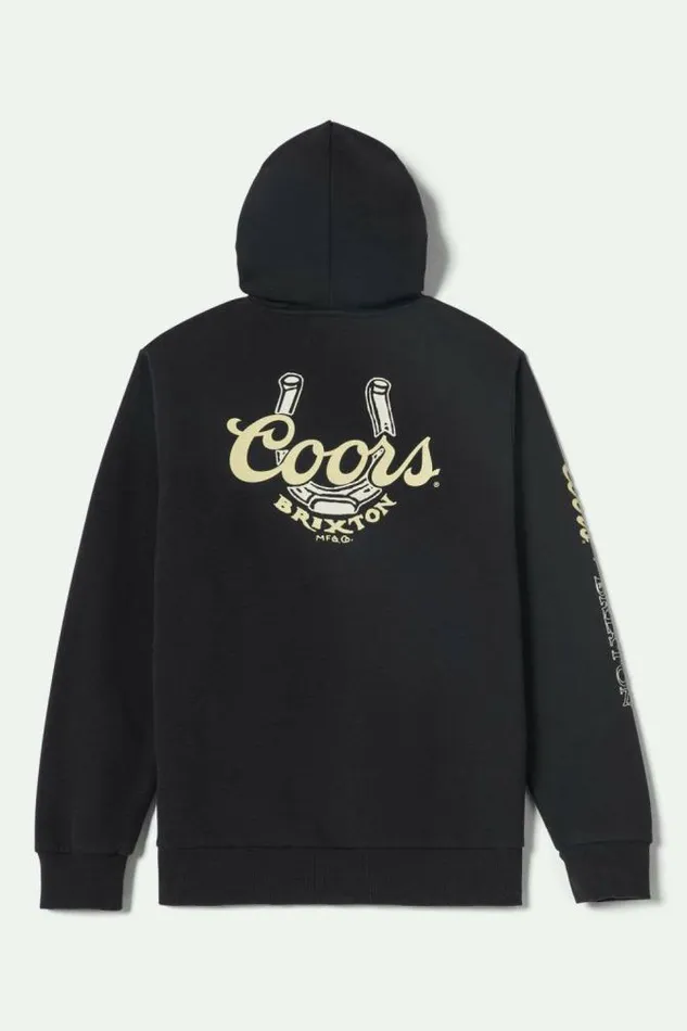 Men Coors Luck Hoodie Black Brixton Sweatshirts and Hoodies