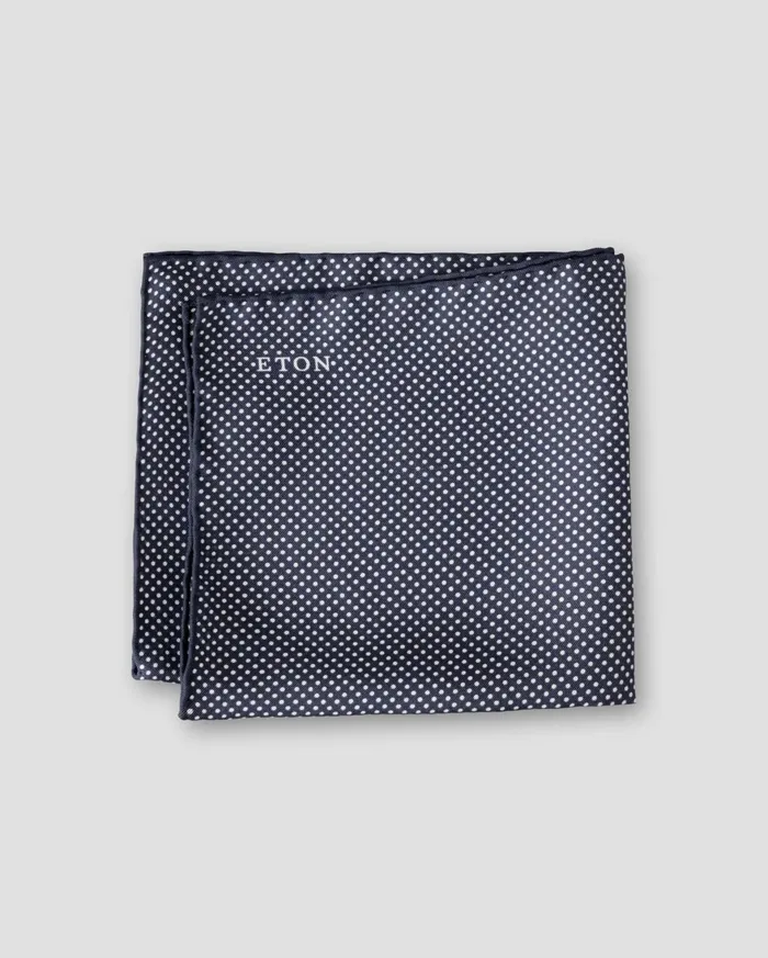 Men Dark Blue Polka Dots Silk Pocket Square Blue Eton Pocket Squares Men Dark Blue Polka Dots Silk Pocket Square Blue Eton Pocket Squares
