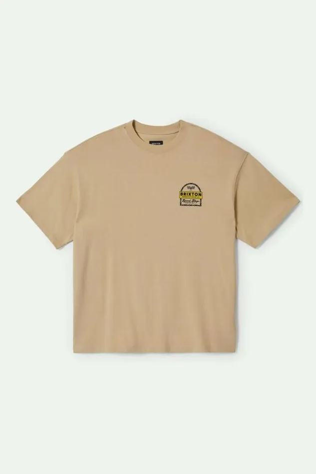 Men Drayton Heavyweight Relaxed TShirt Cream Classic Wash Brixton TShirts