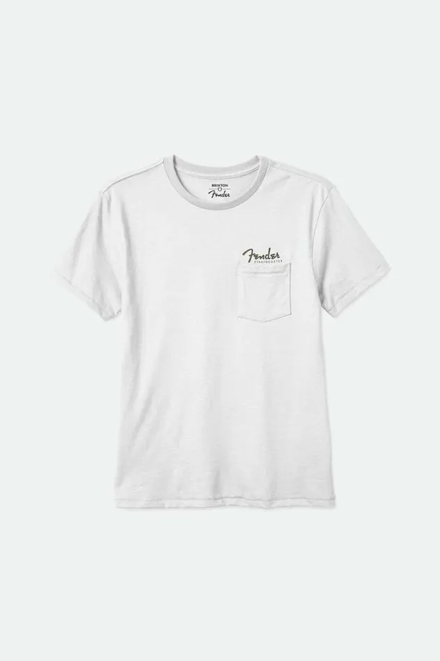 Men Fender Volume SS Pocket TShirt White Brixton TShirts
