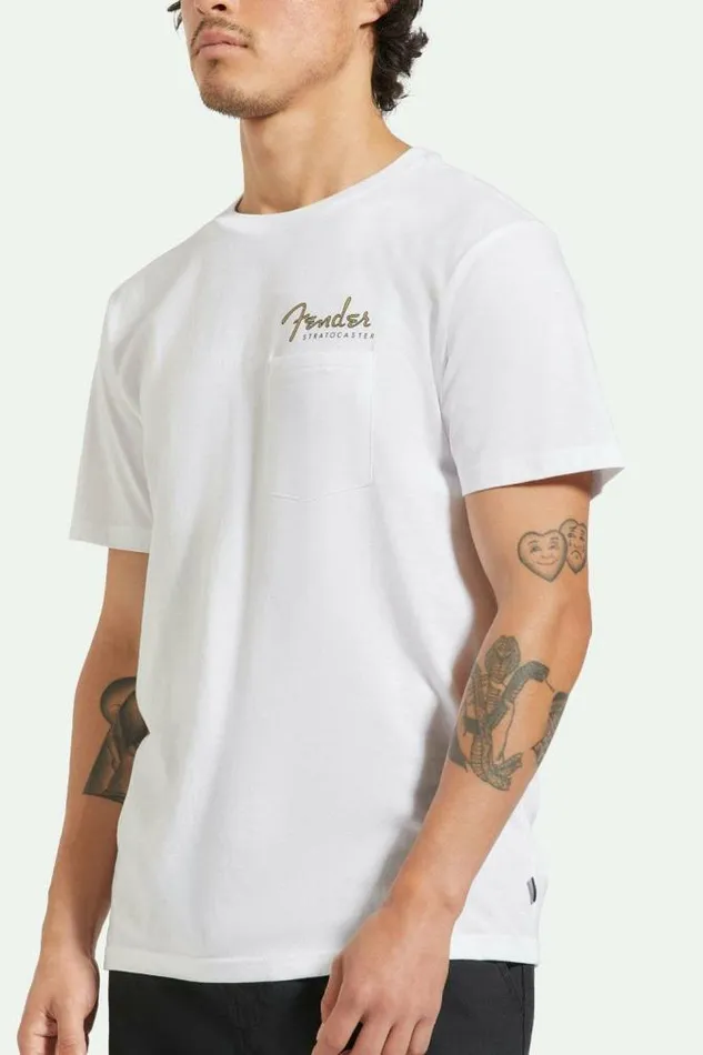 Men Fender Volume SS Pocket TShirt White Brixton TShirts
