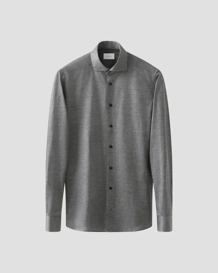 Men Filo Di Scozia Shirt Black Eton Casual Shirts Men Filo Di Scozia Shirt Black Eton Casual Shirts