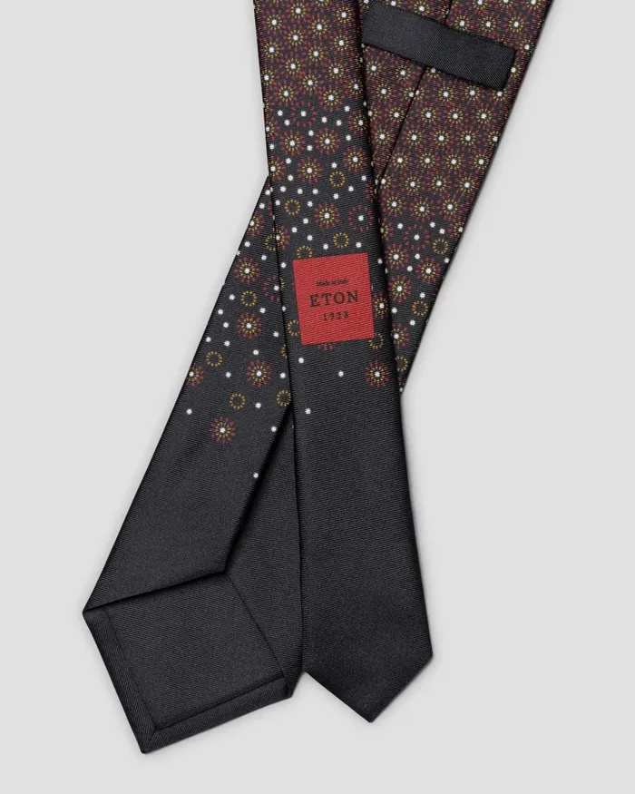 Men Floral Print Silk Tie Blue Eton Ties Men Floral Print Silk Tie Blue Eton Ties